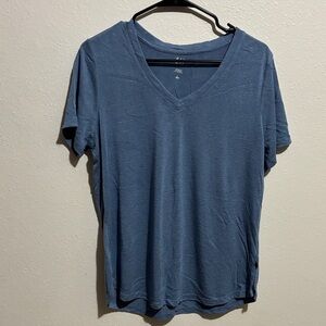 GAP Women's Deep Blue V-Neck Long Sleeve Tee